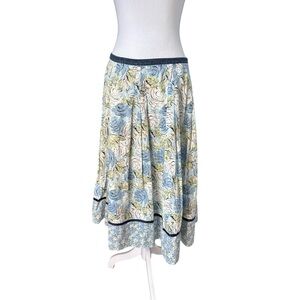 Liz Claiborne Blue and Green Floral A-Line Skirt Size 8nEUC
